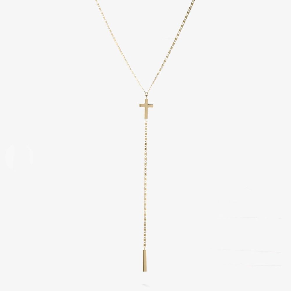 Lana Petite Cross Bar Lariat Necklace